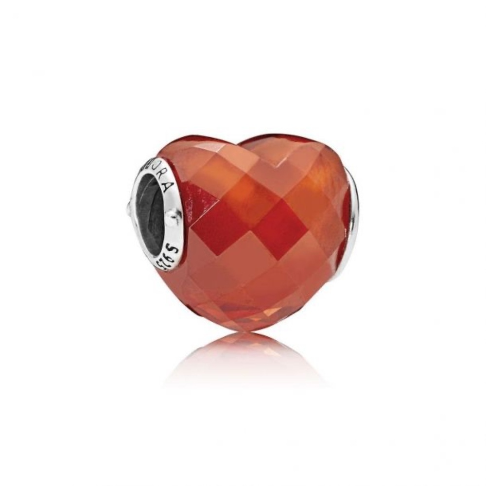 Pandora Shape of Love Charm, Orange Cubic Zirconia